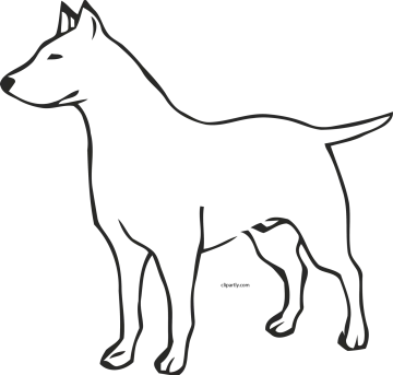 a black and white drawing of a dog