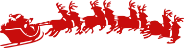 a red silhouette of people riding on a sled sler