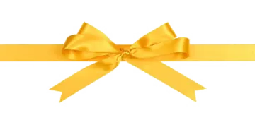 a yellow ribbon with a bow
