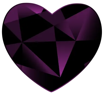 a purple heart with black triangles