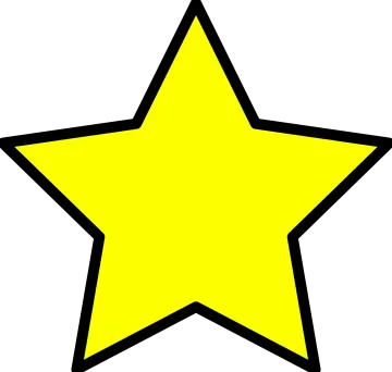 a yellow star on a white background