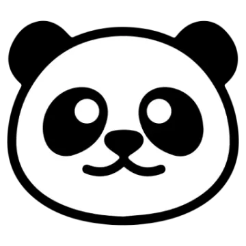 a black and white panda face