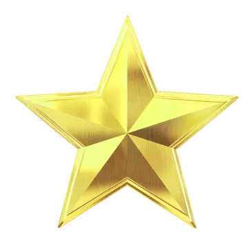a gold star on a white background