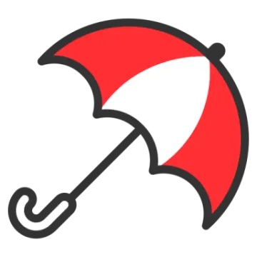 a red and white umbrella