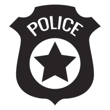 a police badge on a white background