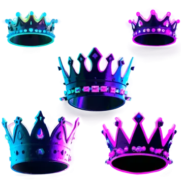 a set of four different colored crowns