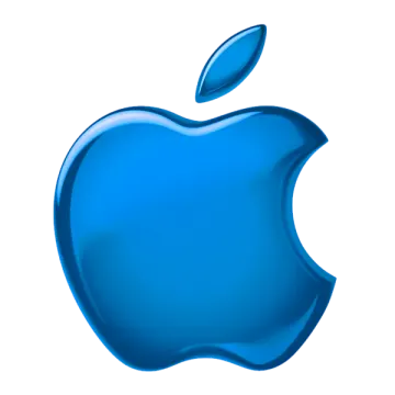 an apple logo on a white background
