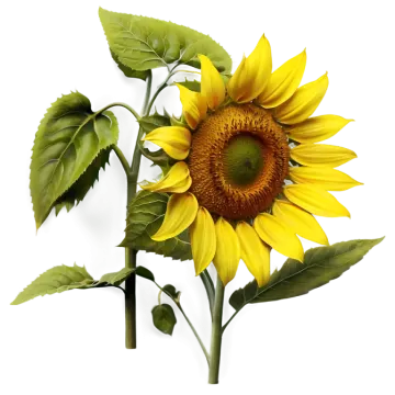 a yellow sunflower on a white background