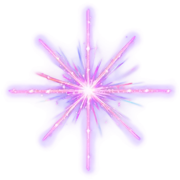 a pink and blue snowflake on a white background