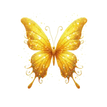 a yellow butterfly on a white background
