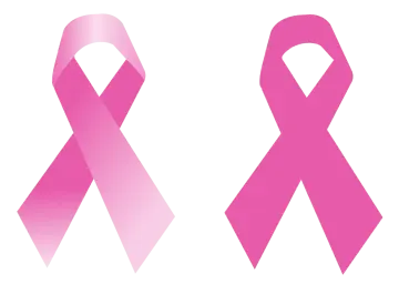 a pink ribbon with the words breast cancer