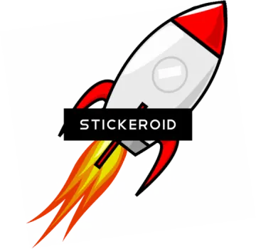 a red and white rocket with the word stick on it