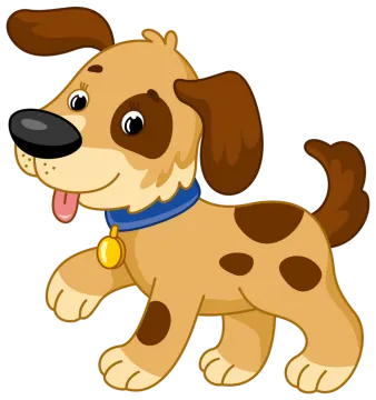 a cartoon dog with its tongue out