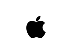 an apple logo on a white background