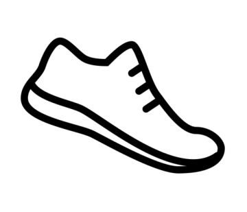 a black and white shoe icon