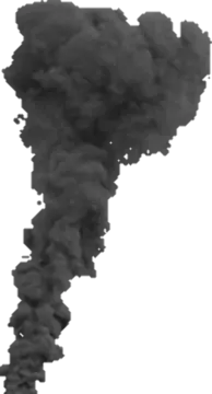 a black smoke cloud on a white background