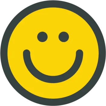 a smiley face in a yellow circle