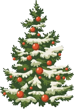 a christmas tree with snow on it