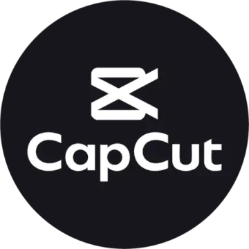 the capcut logo on a black circle
