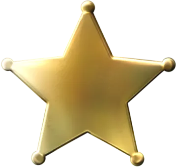 a gold star on a white background