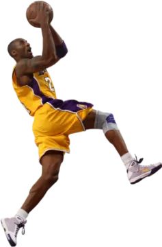 a basketball player jumping in the air with a ball