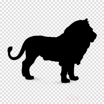 a silhouette of a lion on a transparent background