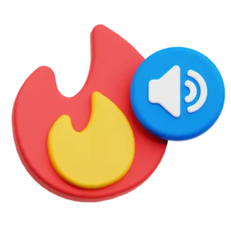 a red and blue button with a yellow button on it