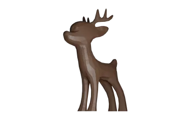 a brown deer standing on a white background