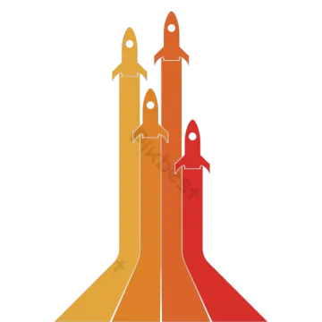 an image of a rocket with three rockets on it
