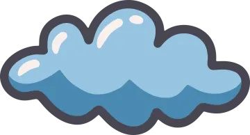 a blue cloud with white clouds