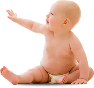 a baby sitting on the floor