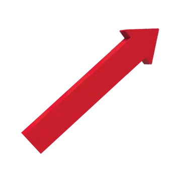 a red arrow on a white background