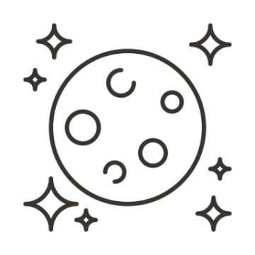 a black and white drawing of a sun with stars