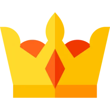 a crown with a red and yellow stripe