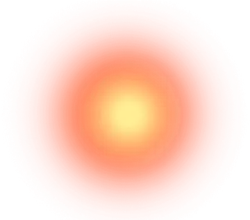 an orange circle with a white background