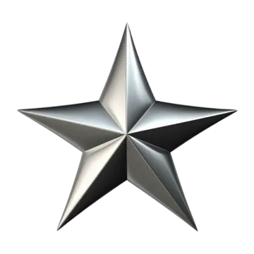 a silver star on a white background