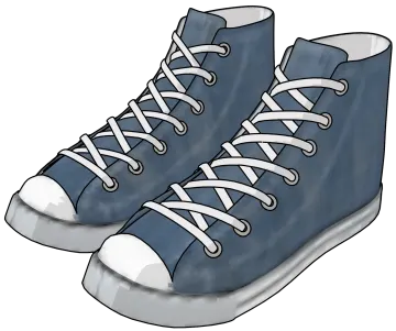 a pair of blue sneakers