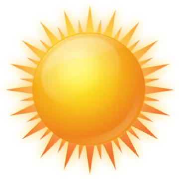 a yellow sun on a white background