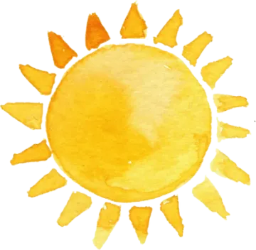a watercolor drawing of the sun