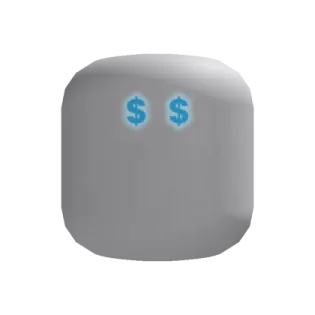 a gray button with two dollar signs on it