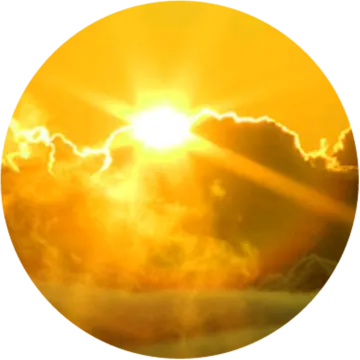 the sun is shining in the sky