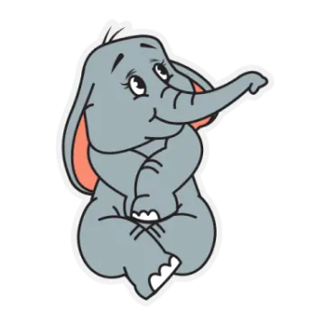 a cartoon elephant sitting on its back
