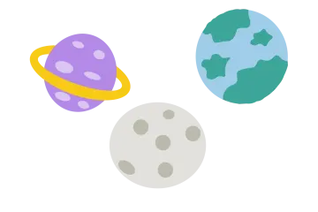 three planets with rings around them