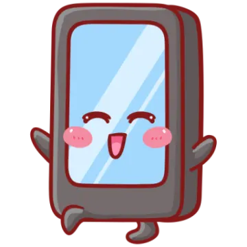 a cartoon mirror with a face and arms