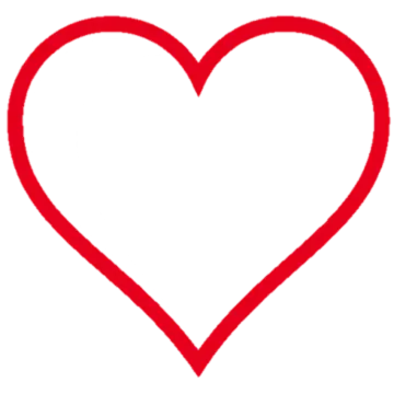 a red heart on a white background