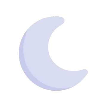 a blue crescent with a white background