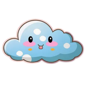 a blue cloud with a smiling face on it