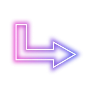 a pink and blue arrow pointing up to the left