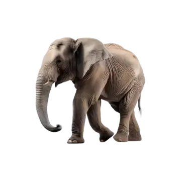 an elephant standing on a white background