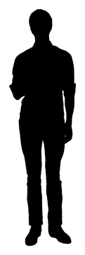 a silhouette of a man with a backpack